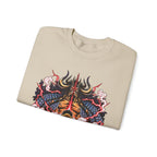 Samurai Demon Mask Crewneck Sweatshirt — Japanese Tattoo Style Graphic