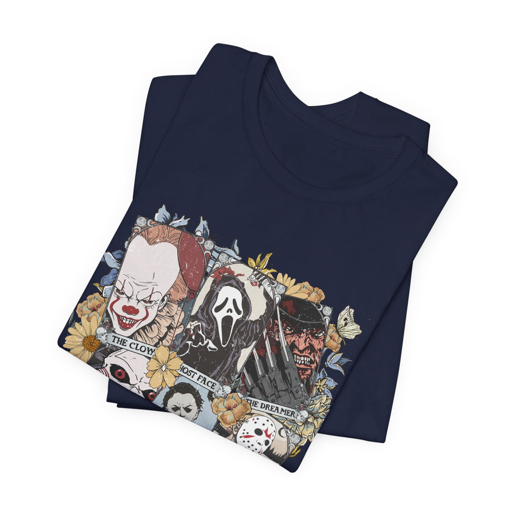 Horror Icons Collage Tee — Vintage Slasher Movie Graphic T-Shirt