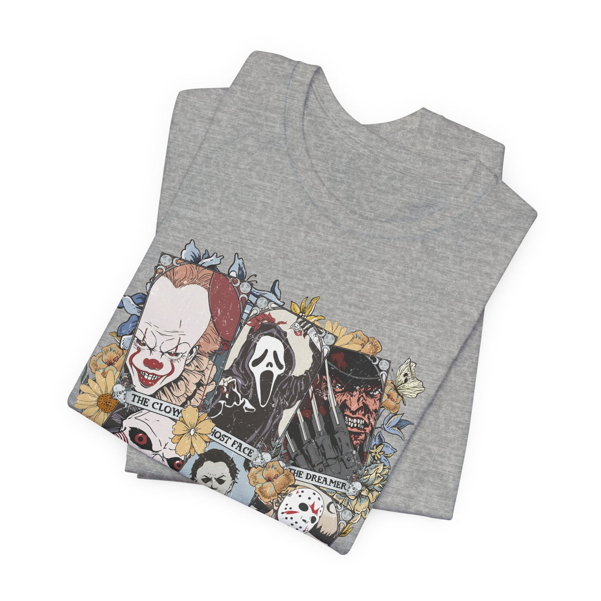Horror Icons Collage Tee — Vintage Slasher Movie Graphic T-Shirt