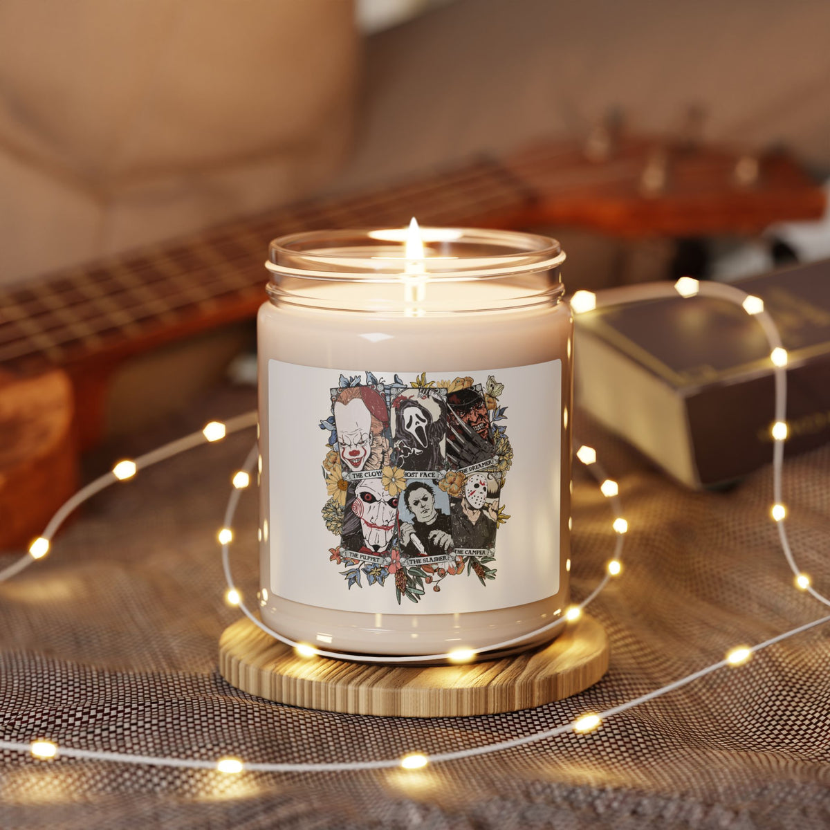 Horror Icons Soy Candle — 9oz Scented Jar (Michael Myers, Jason, Pennywise)