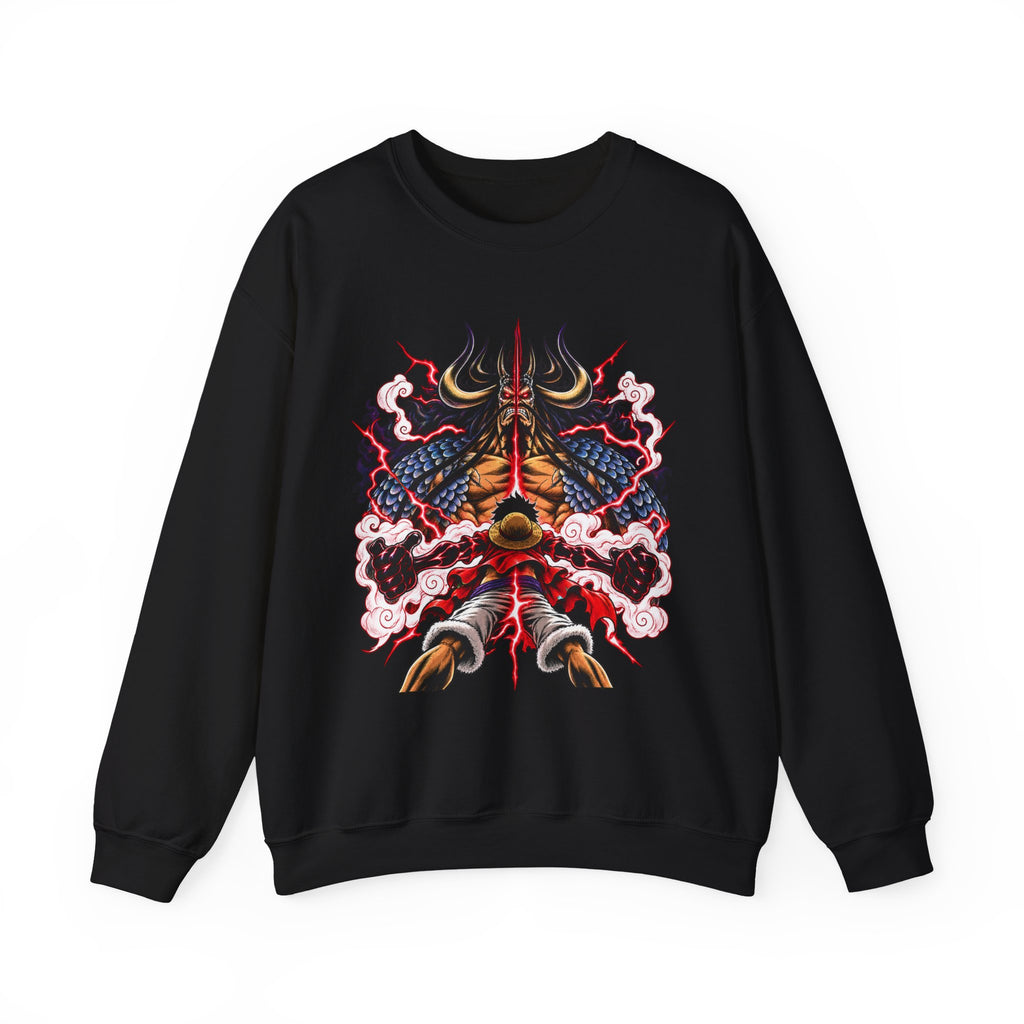 Samurai Demon Mask Crewneck Sweatshirt — Japanese Tattoo Style Graphic