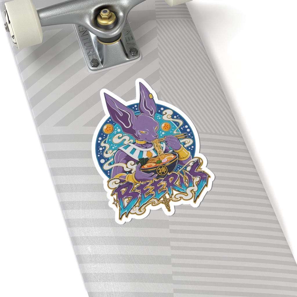 Beerus & Ramen Sticker | Kiss-Cut