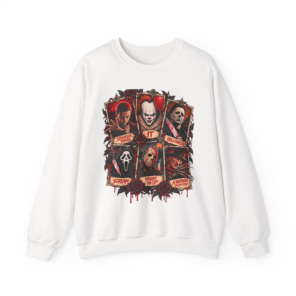 Horror Movie Villains Crewneck Sweatshirt — Classic Collage