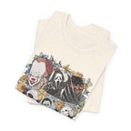 Horror Icons Collage Tee — Vintage Slasher Movie Graphic T-Shirt
