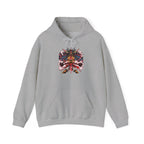 Psychedelic Dragon Mask Hoodie - Vibrant Asian-Inspired Graphic Sweatshirt