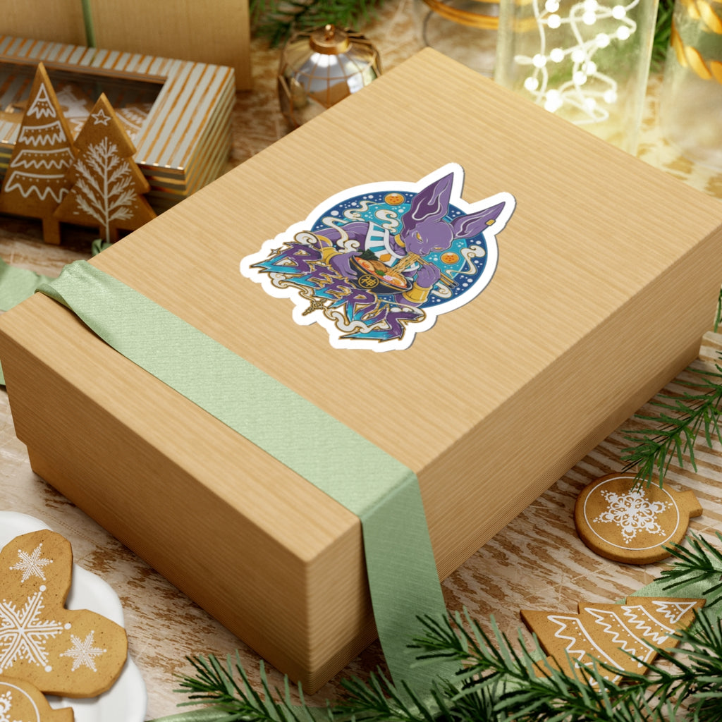 Beerus & Ramen Sticker | Kiss-Cut