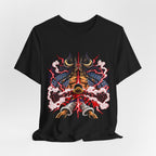 Samurai Demon Mask T‑Shirt — Japanese Oni Warrior Graphic Tee