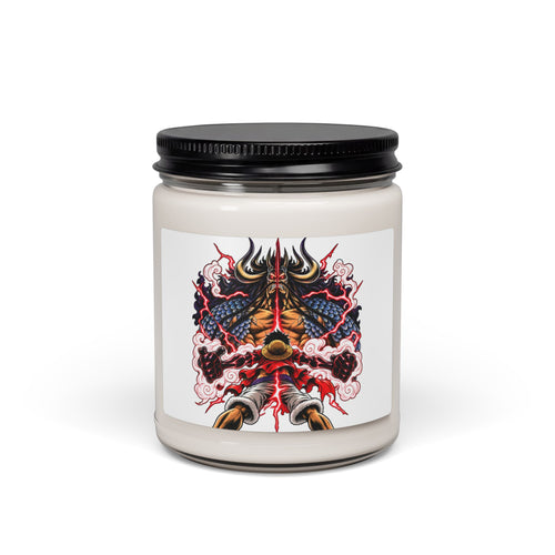 9oz Scented Soy Candle — Bold Mythic Dragon Art, Spiced Amber & Smoke