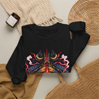 Samurai Demon Mask Crewneck Sweatshirt — Japanese Tattoo Style Graphic