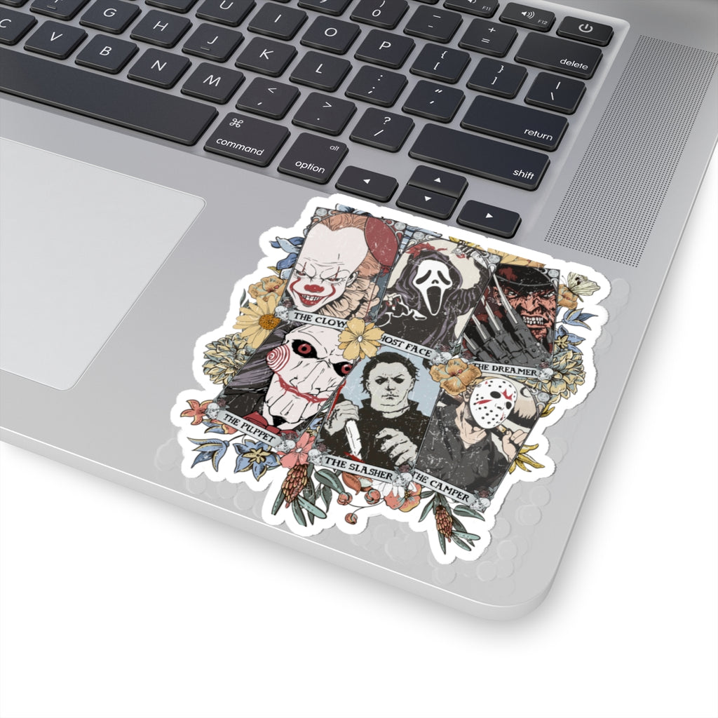 Horror Icons Kiss-Cut Sticker Pack — Pennywise, Ghostface, Freddy, Jigsaw, Michael Myers & Jason