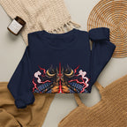 Samurai Demon Mask Crewneck Sweatshirt — Japanese Tattoo Style Graphic