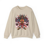 Samurai Demon Mask Crewneck Sweatshirt — Japanese Tattoo Style Graphic