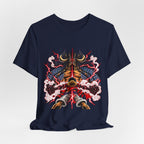 Samurai Demon Mask T‑Shirt — Japanese Oni Warrior Graphic Tee