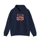 Psychedelic Dragon Mask Hoodie - Vibrant Asian-Inspired Graphic Sweatshirt
