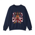 Samurai Demon Mask Crewneck Sweatshirt — Japanese Tattoo Style Graphic
