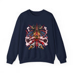 Samurai Demon Mask Crewneck Sweatshirt — Japanese Tattoo Style Graphic