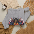 Samurai Demon Mask Crewneck Sweatshirt — Japanese Tattoo Style Graphic