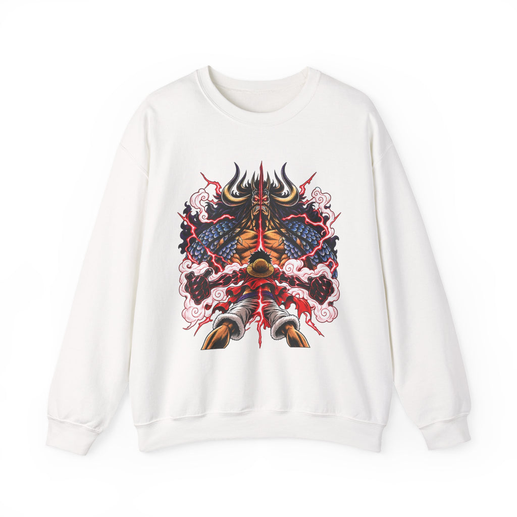 Samurai Demon Mask Crewneck Sweatshirt — Japanese Tattoo Style Graphic