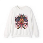 Samurai Demon Mask Crewneck Sweatshirt — Japanese Tattoo Style Graphic