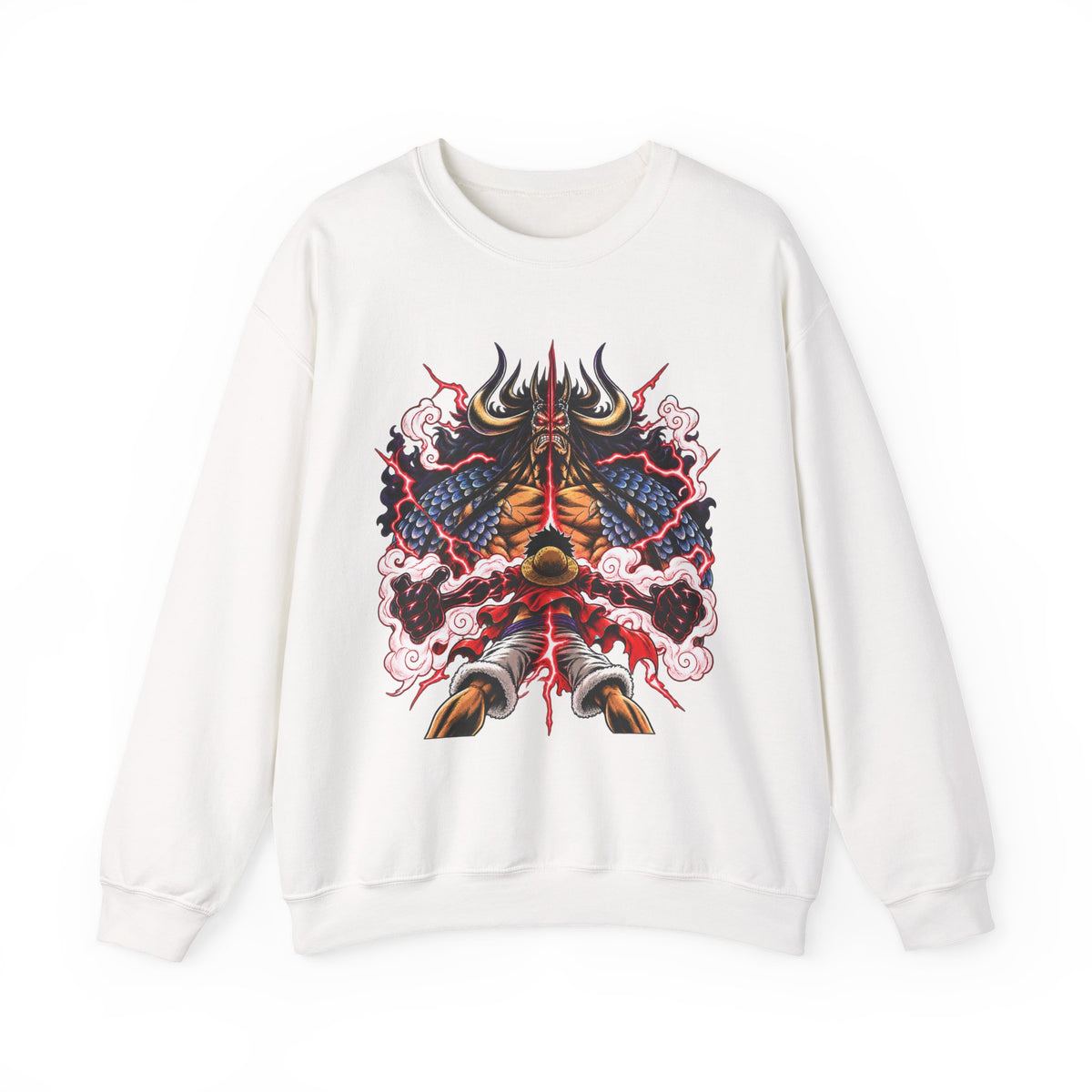 Samurai Demon Mask Crewneck Sweatshirt — Japanese Tattoo Style Graphic
