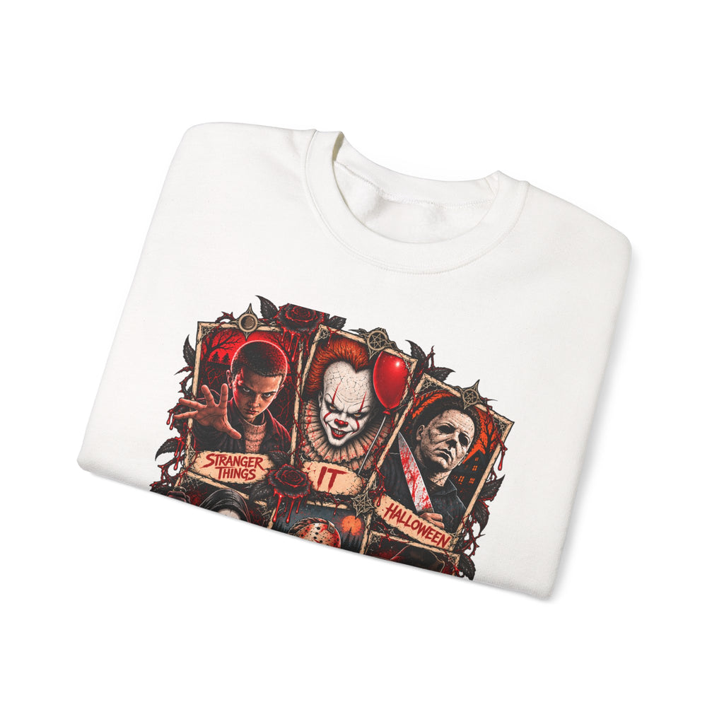 Horror Movie Villains Crewneck Sweatshirt — Classic Collage