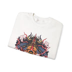 Samurai Demon Mask Crewneck Sweatshirt — Japanese Tattoo Style Graphic