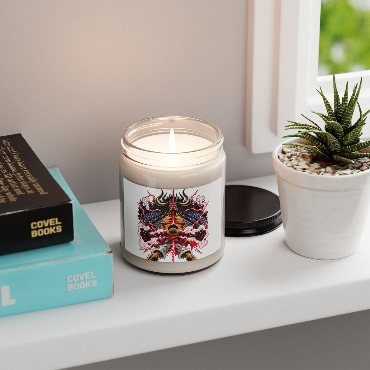 9oz Scented Soy Candle — Bold Mythic Dragon Art, Spiced Amber & Smoke