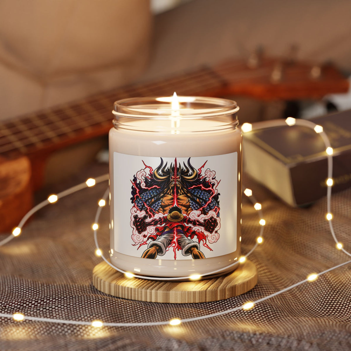 9oz Scented Soy Candle — Bold Mythic Dragon Art, Spiced Amber & Smoke