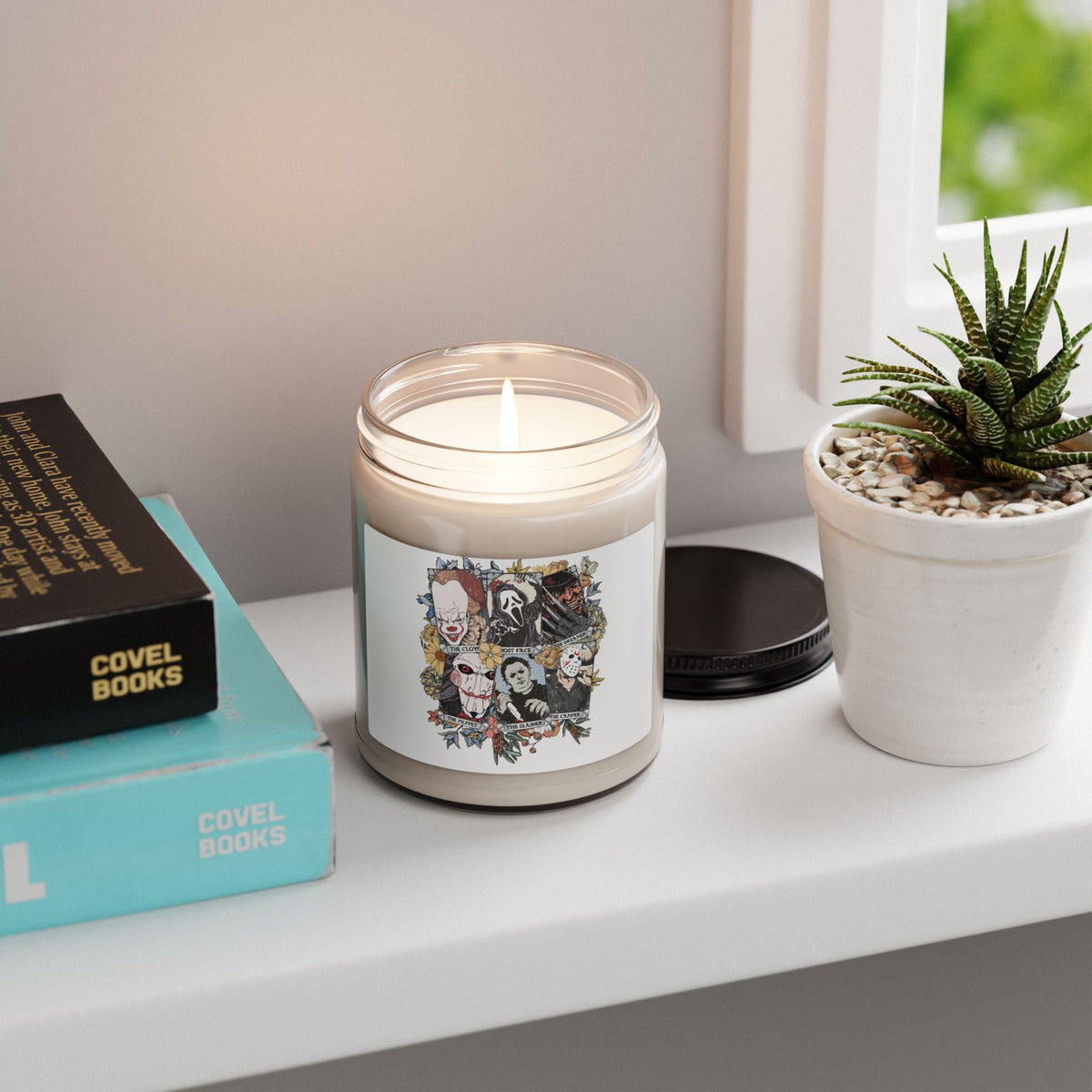 Horror Icons Soy Candle — 9oz Scented Jar (Michael Myers, Jason, Pennywise)