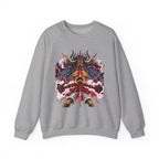 Samurai Demon Mask Crewneck Sweatshirt — Japanese Tattoo Style Graphic