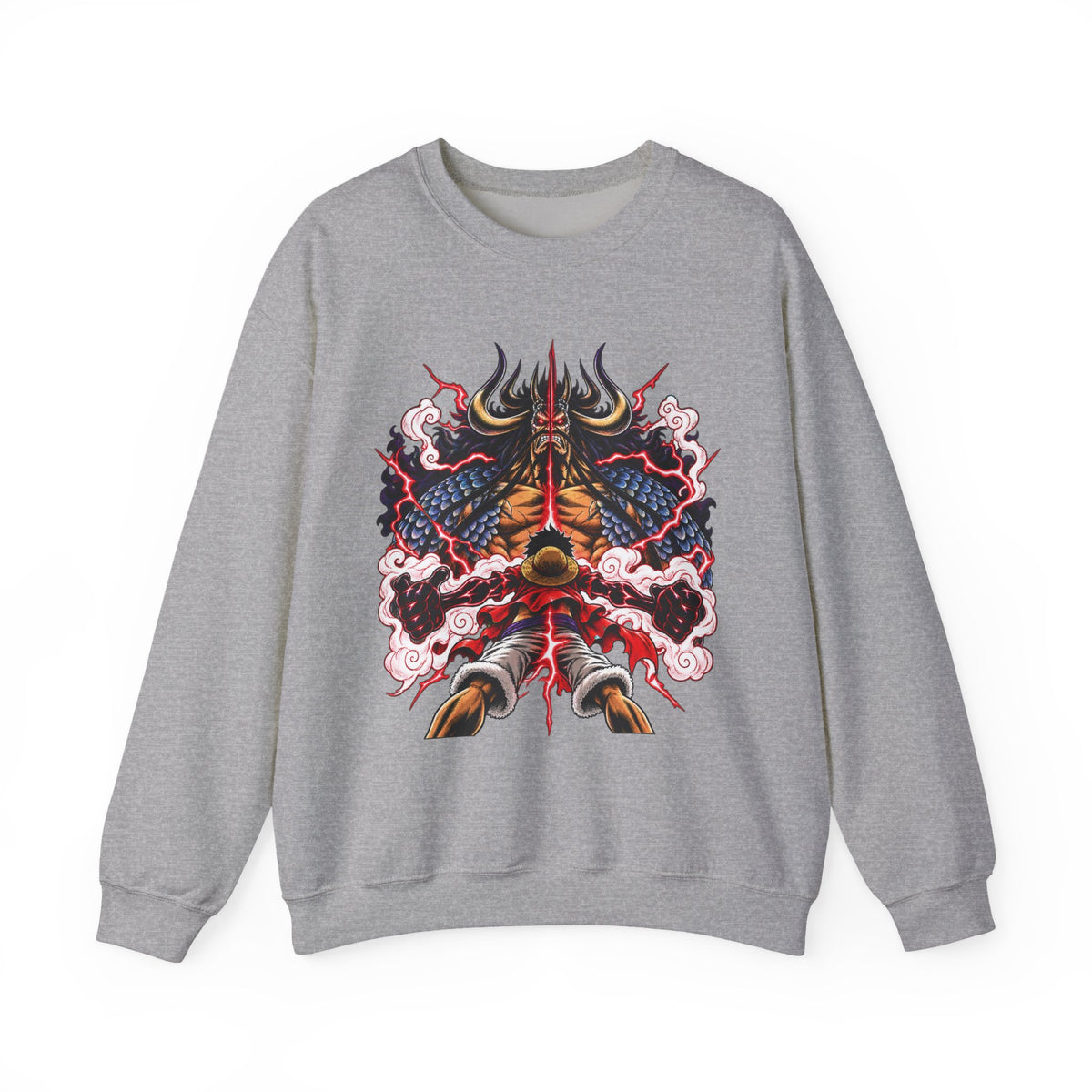Samurai Demon Mask Crewneck Sweatshirt — Japanese Tattoo Style Graphic