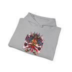 Psychedelic Dragon Mask Hoodie - Vibrant Asian-Inspired Graphic Sweatshirt