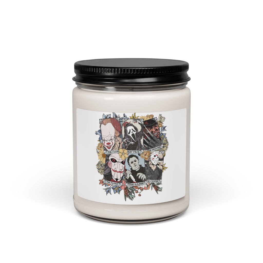 Horror Icons Soy Candle — 9oz Scented Jar (Michael Myers, Jason, Pennywise)
