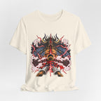 Samurai Demon Mask T‑Shirt — Japanese Oni Warrior Graphic Tee
