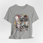 Horror Icons Collage Tee — Vintage Slasher Movie Graphic T-Shirt